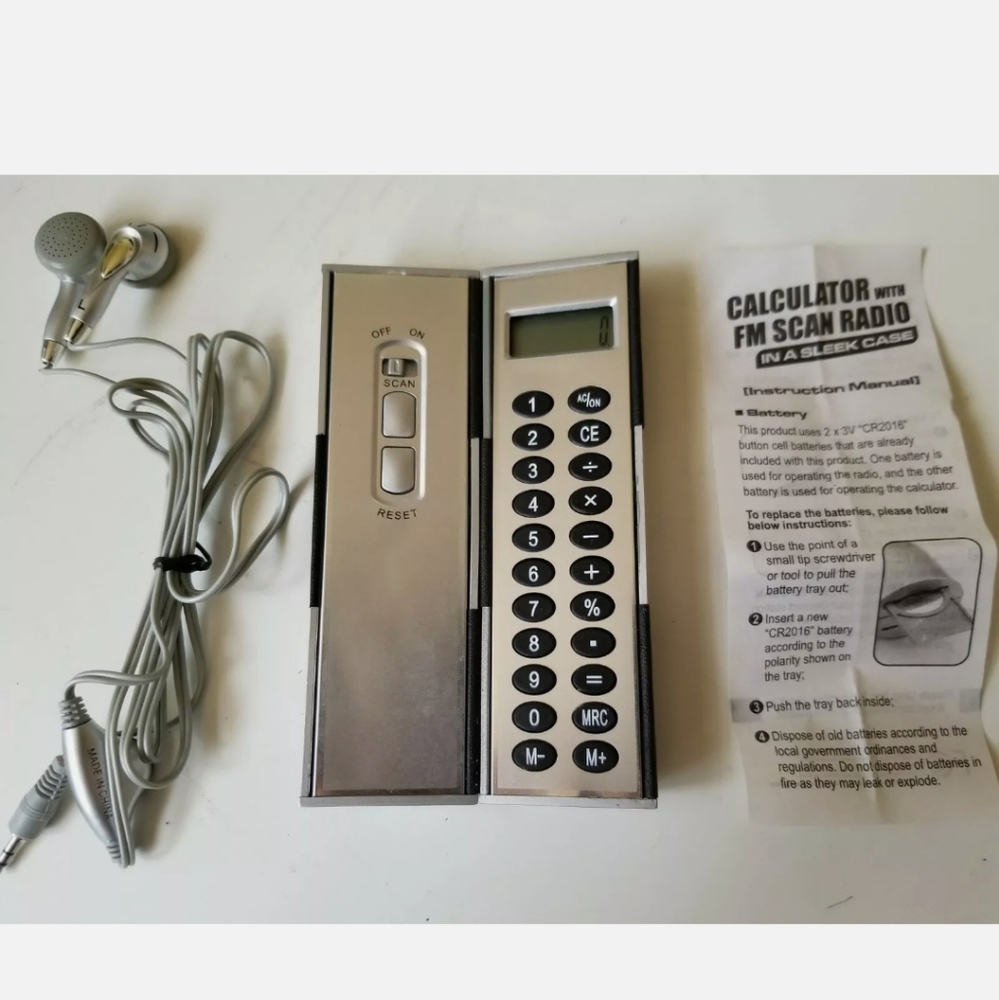 Calculator with FM Scan Radio
